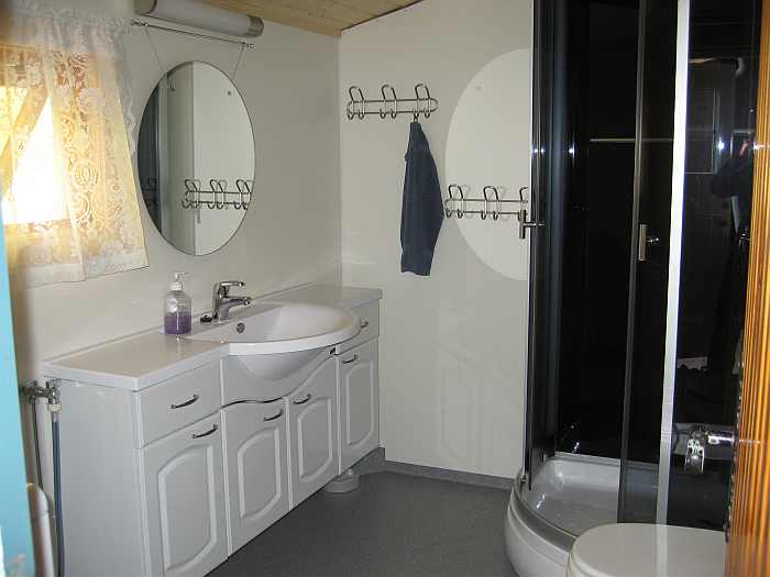 Bad mit Dusche, Toilette und Waschmaschine Bad mit Dusche, Toilette und Waschmaschine